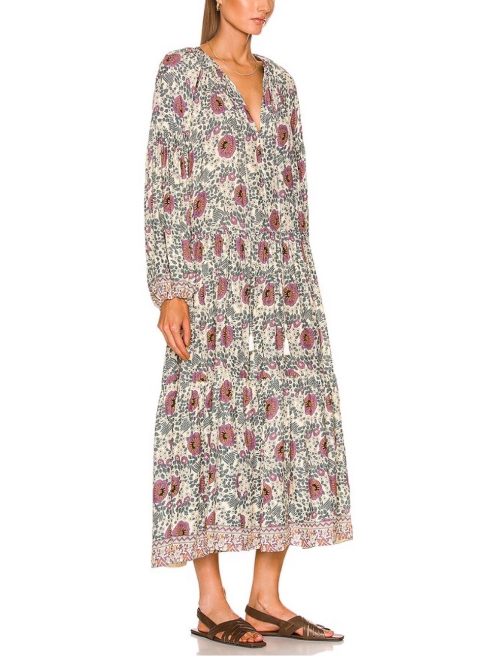 Natalie Martin Briana Dress in Vintage Flowers Lavender, Size Large